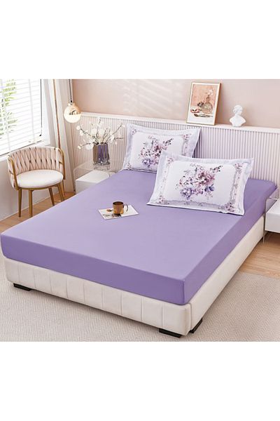 Super Design Pucioasa Mattress cover with elastic 160x 200 cm + 2 pillowcases 50x70 cm Purple D-8