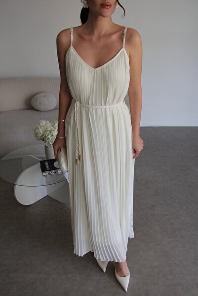 Julidress Плетена сукня з підтяжками, підкладкою, поясом, довга, літня, преміум