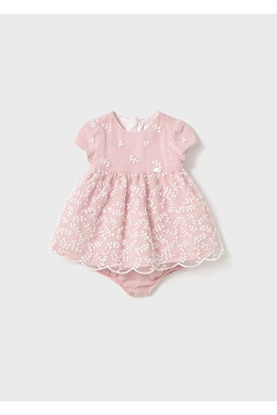 MAYORAL Kız Bebek Dantelli Elbise Pembe