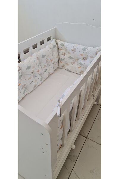 yasetex tasarım حماية جانبية للسرير مقاس 60 × 100 - ارتفاع 40 سم - قماش قطن 100% - مضاد للحساسية - قابل للغسل