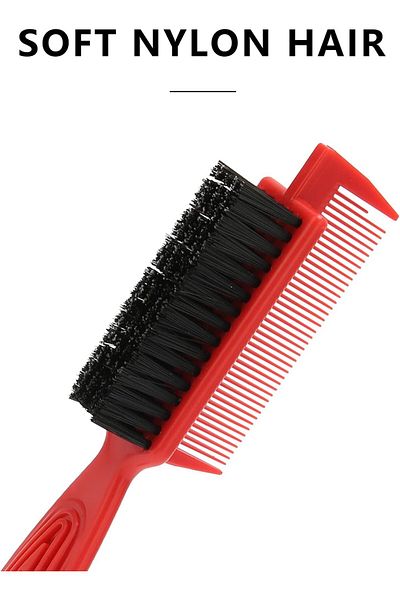LA PERLA TECH Double Sided Small Brush Comb, Travel Portable Broken Hairbrush Hairdressing Styling Tool, Red