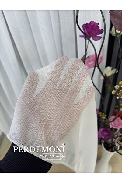 PERDEMONİ Simli Bambu Tül Perde, 1e3 Sık Pile, Ütü İstemez, Eteği Kurşunlu, Yüksek Gramaj