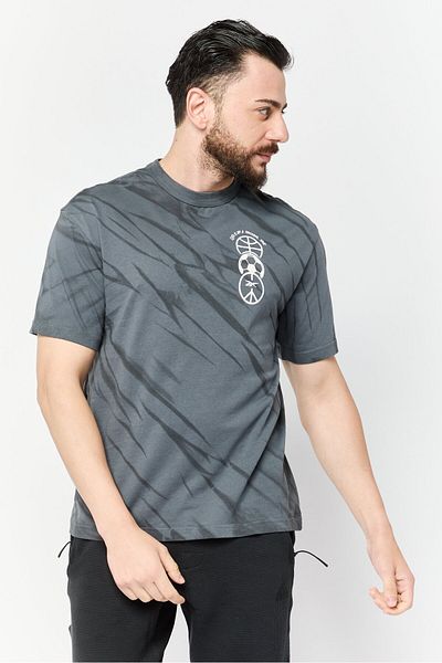 Reebok Men Sportswear Fit Short Sleeves Running T-shirt, Charcoal