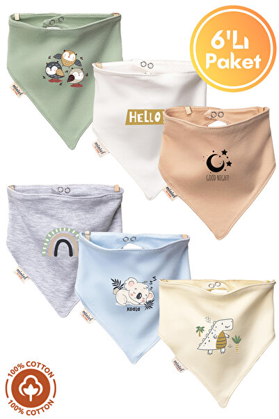 Baby Boy Newborn Combed Cotton Organic Cotton Printed Baby Bib Set of 6