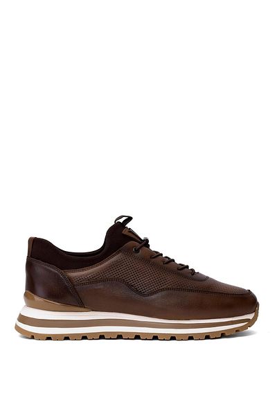 Voyager M084c Ανδρικά παπούτσια casual από γνήσιο δέρμα καφέ