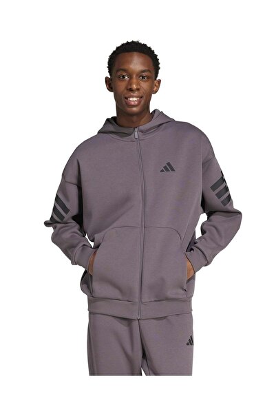 adidas M Fi 3S Fz Sweatshirt Jacket Men's Tracksuit Top Gray