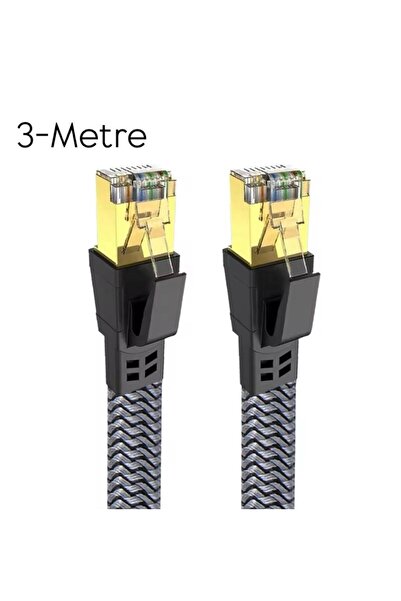 sonx Cat 8 LAN Kablosu –Ethernet Kablosu Örgü Kaplama, Yüksek Hızlı – 1m 2m 3...