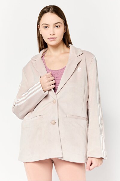 adidas Women Sportswear Fit Long Sleeve Outdoor Blazer Jacket, Beige