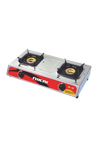 Nikai 2-Burner Stainless Steel Gas Cooker NG842SFN Silver/Black