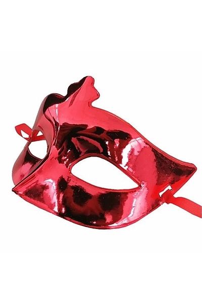 Lisinya Red Color Costume Party Extra Shiny Prom Mask 15x10 cm
