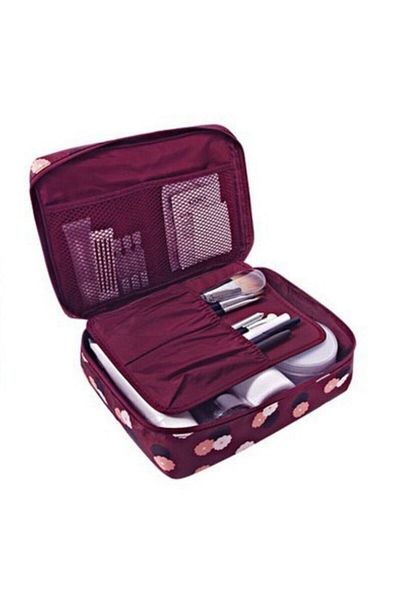 Ecoform Waterproof Burgundy Color Organization Cosmetic Makeup Bag