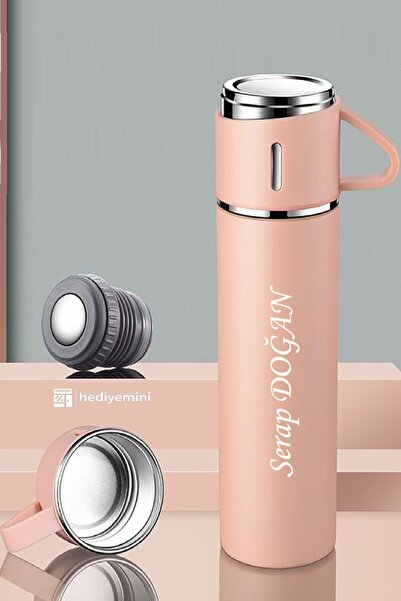 megame öğretmenler günü Kişiye Özel Isimli 500 ml Paslanmaz Çelik Bardaklı Te...