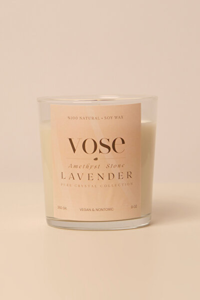Vose Doğal Ametist Taşlı Soya Mumu Amethyst Stone – Lavender