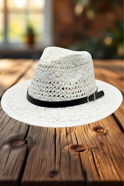 Trenderrs Unisex Summer Organic Knitted Straw Fedora Hat