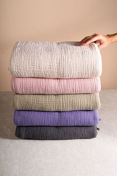 Huge Home White 100% Cotton Blanket Gift Basket