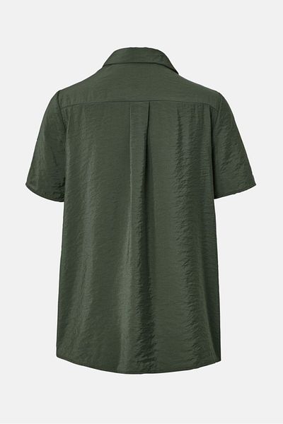 Tchibo Women Split Neck Short Sleeve Blouse, Sage