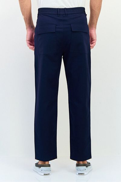 Selected Homme Men Regular Fit Solid Straight Pants, Navy