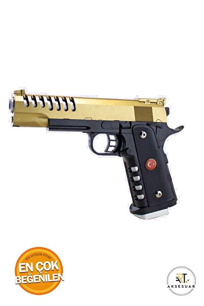 BambaPaw Boncuk Atan Tabanca - Renkli 22 Cm Kaliteli Boncuklu Tabanca + 300 Boncuk Mermi