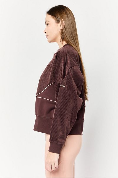 adidas Women Sportswear Fit Long Sleeve Outdoor Sweatshirt, Brown