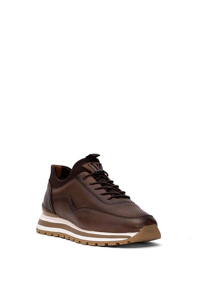 Voyager M084c Ανδρικά παπούτσια casual από γνήσιο δέρμα καφέ