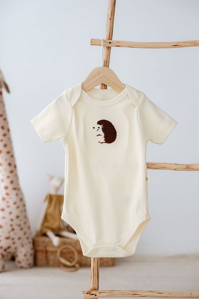 Frelida Baby & Kids 100% Cotton Cute Animal Embroidery Short Sleeve Single Top