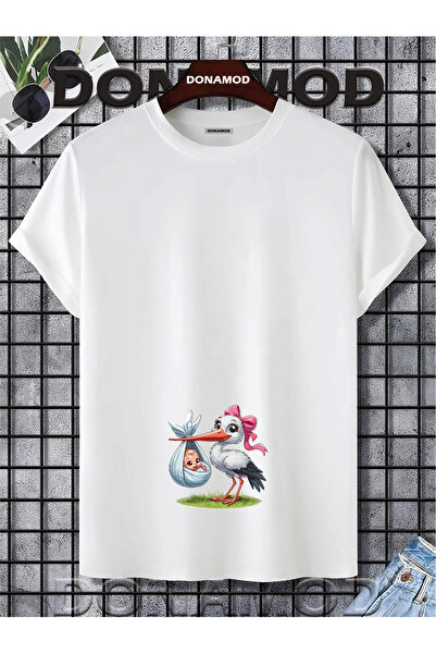 donamod Μαύρο Λευκό Unisex Κοντό μανίκι Oversize Φαρδιά Εφαρμογή Έγκυος Μωρό ...