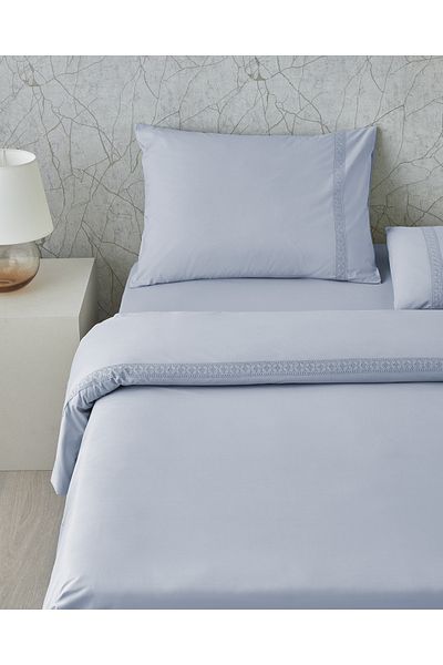 English Home Lace Elegance Kopanakili Perkal Single Duvet Cover Set 160X220 cm Lilac