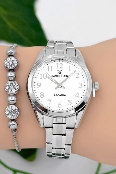 Daniel Klein Steel Cord Women Wrist Watch 3 Atm Water Resistant Silver Zmdk1188