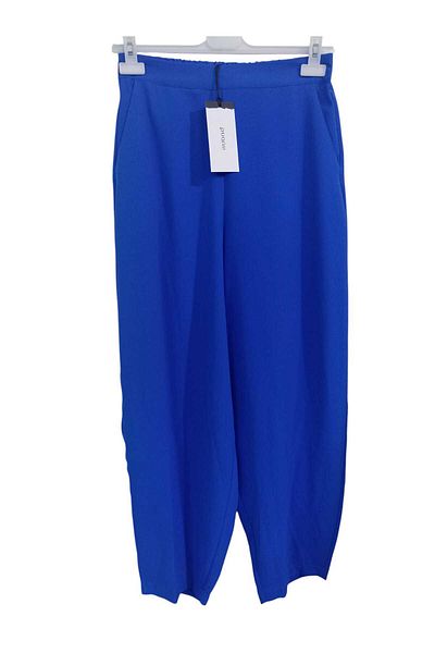 Puane Pantaloni largi cu talie înaltă pentru femei Sax Blue, cu croiala confortabilă, până la gleznă 18166