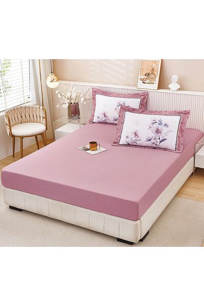 Super Design Pucioasa Mattress cover with elastic 160x 200 cm + 2 pillowcases 50x70 cm Dark pink D-9
