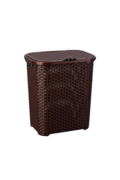 Omnipazar SY-4626 Plastik Küçük Hasır Desen Kirli Çamaşır Sepeti