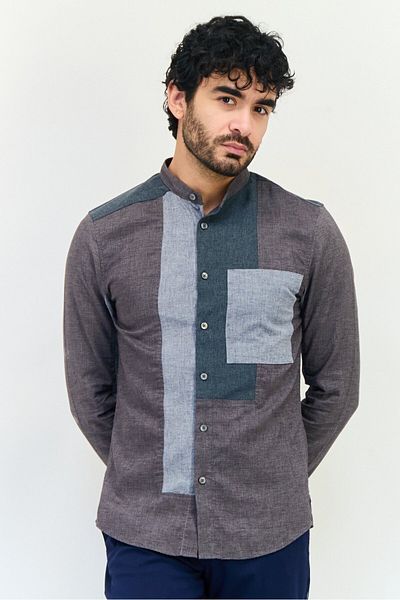 Selected Homme Men Regular Fit Heather Long Sleeves Casual Shirt, Multicolor