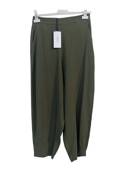 Puane Women's Khaki Color Comfortable Fit Ankle Length Baggy Cut High Waist Trousers 18166