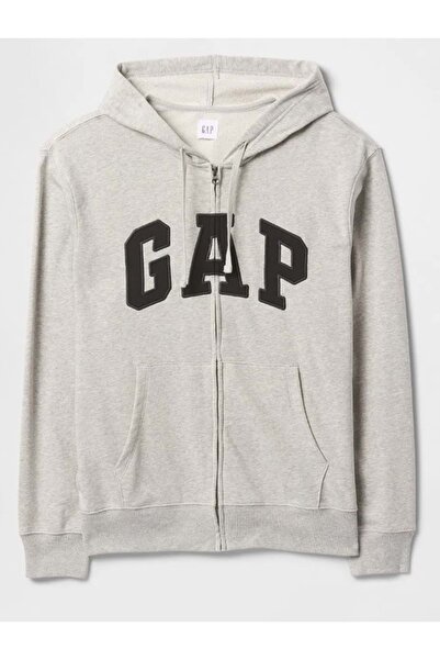 GAP V-Frch Ft Herıtage Logo Po Fz - 868454009 Erkek Kapüşonlu Sweatshirt GRİ
