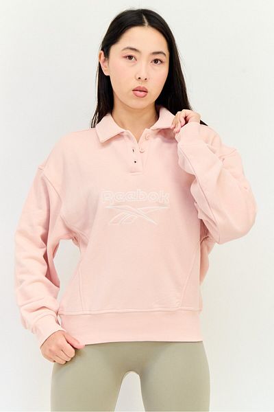 Reebok Women Sportswear Fit Long Sleeve Outdoor Sweatshirt, Pink