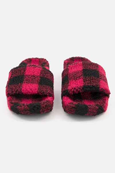 Dakota Men Plaid Slip On Homewear Slippers, Red/Black