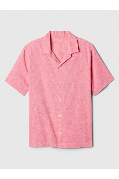 GAP Erkek Pembe Standart Fit Çiçek Desenli Vacay Gömlek