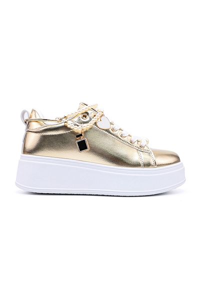 Tmall Pantofi Sport De Dama,Din Piele Ecologica,cu Lant decorativ,D1372,Auriu