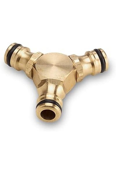 Mu Art Ahşap Brass Three Way Connection Connector
