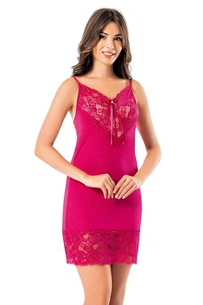 Uniquetrenders Women's Rope Strap Lace Detailed Nightgown Fancy Nightgown