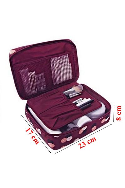 Ecoform Waterproof Burgundy Color Organization Cosmetic Makeup Bag