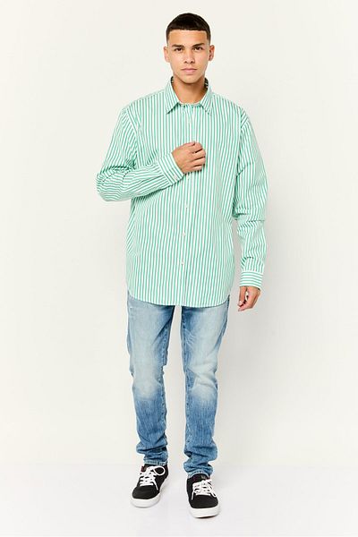 Esprit Men Regular Fit Stripe Long Sleeve Casual Shirt, Multi Color