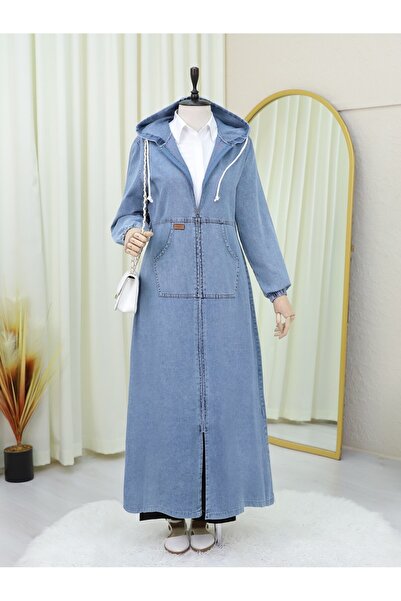 Modamorfo Капюшон з блискавкою, рукави з гумкою, джинсовий капюшон - Buz Mavi