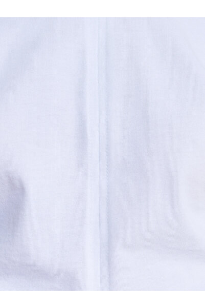 Dilvin 31585 Drape Detailed T-Shirt-White