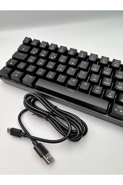 silabor T60 Siyah Renk Mavi Switch Mekanik Kablolu Klavye Gaming Driverli Oyuncu Klavyesi T60 Mini Q