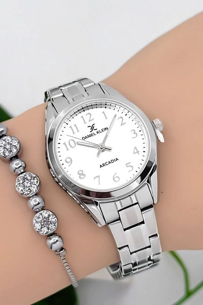 Daniel Klein Steel Cord Women Wrist Watch 3 Atm Water Resistant Silver Zmdk1188