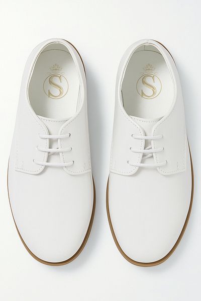 SIRRI Boy's White Shiny Patent Leather Classic Circumcision Shoes
