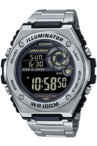 Casio ساعة رجالية بسوار من الفولاذ المقاوم للصدأ MWD-100HD-1BVDF