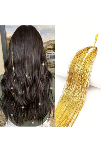Mina Peruk Hair Tinsel Saç Simi - Ht19 / Altın Sarı