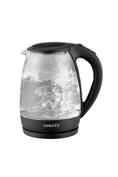 SOKANY Water Kettle, Sk-601, 2000w, 2l Capacity, Temperature Control, Indicator Light, Black